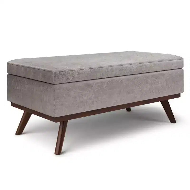 Banc de rangement relevable en similicuir et bois 106,7 cm (L) x 61 cm (P) x 47 cm (H)