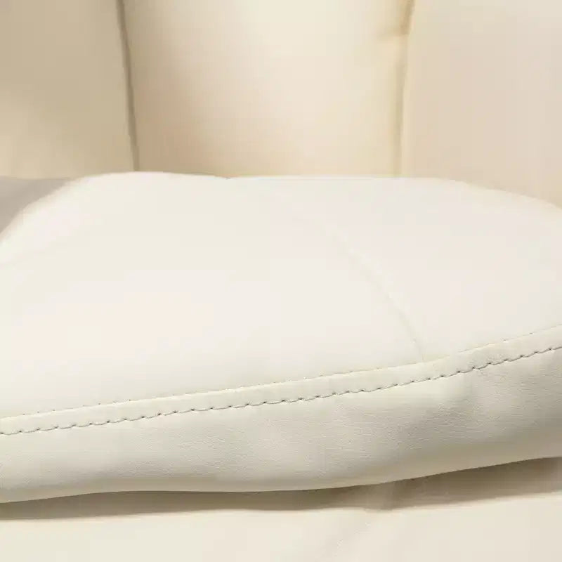 Fauteuil inclinable pivotant en cuir PU avec pouf et base enveloppée