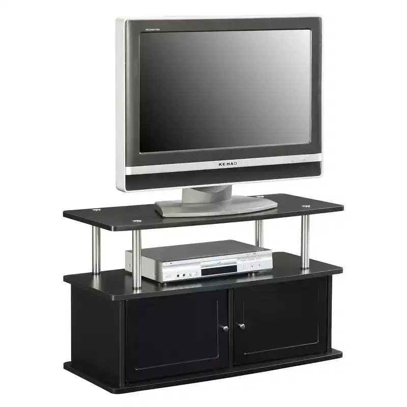 Meuble TV en bois avec 2 armoires de rangement et étagère pour téléviseurs jusqu'à 49"