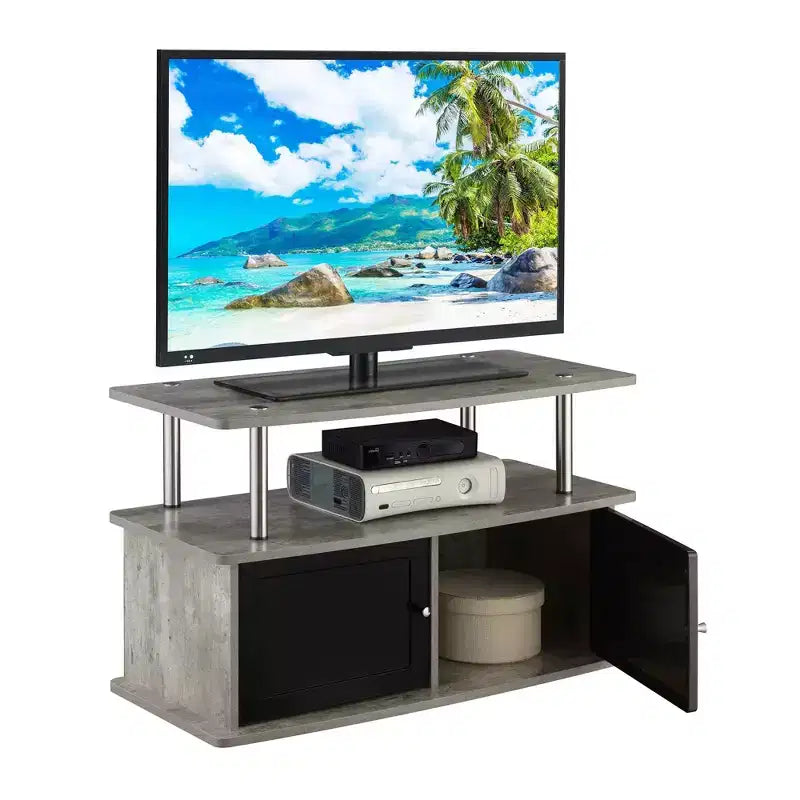 Meuble TV en bois avec 2 armoires de rangement et étagère pour téléviseurs jusqu'à 49"