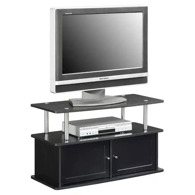 Meuble TV en bois avec 2 armoires de rangement et étagère pour téléviseurs jusqu'à 49"