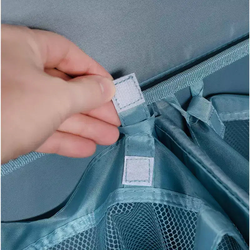 Panier à Linge Double en Lin et Polyester avec Couvercle et Doublures Amovibles