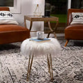 Pouf rond en fausse fourrure 46,5 cm H x 43 cm P