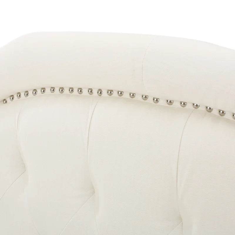 Full/Queen Upholstered Headboard, Button-Tufted Diamond Stitch, Nailhead Trim
