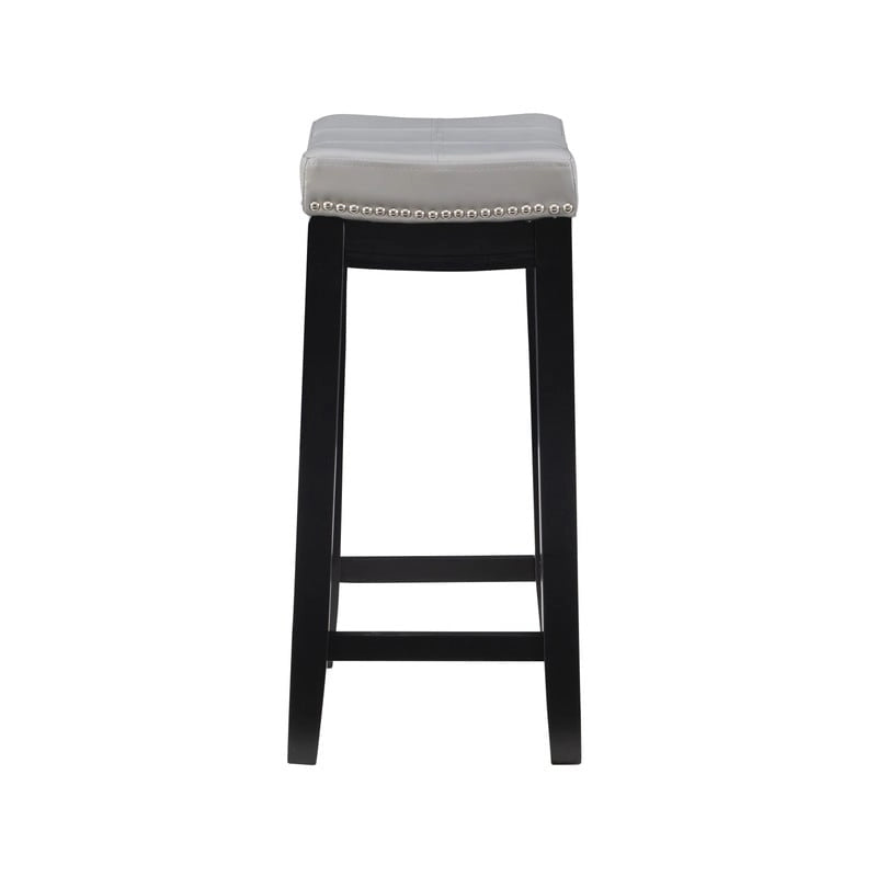 26-Inch Backless Counter Stool, Upholstered Seat with Nailhead Trim