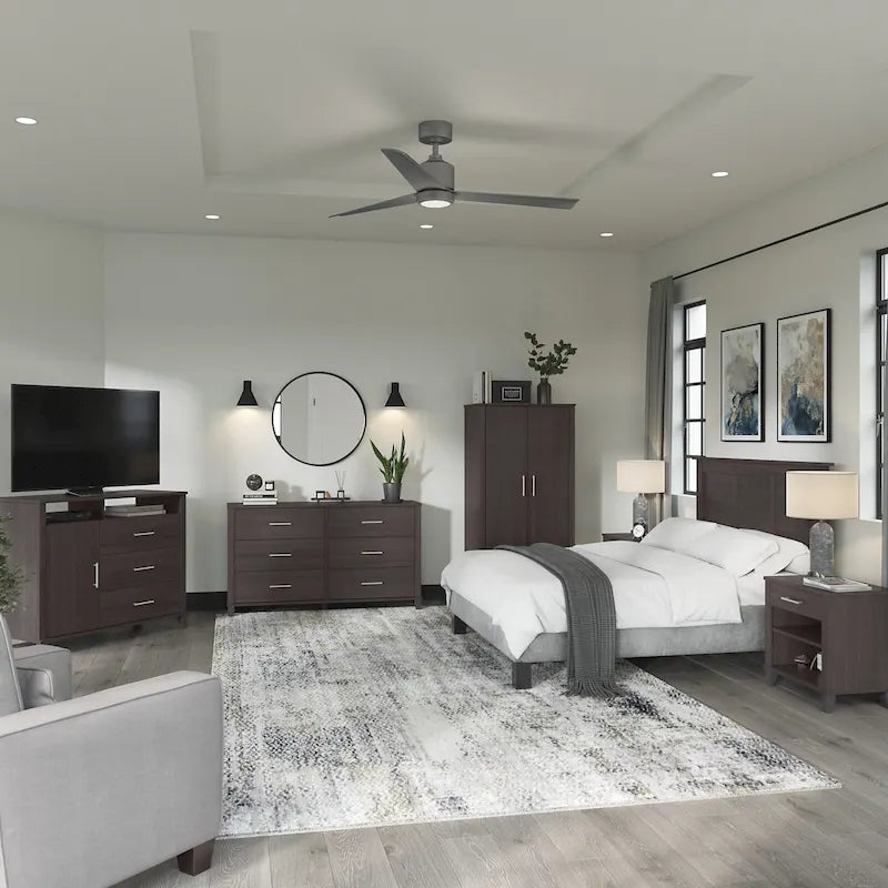 Transitional Grain-textured Grey Dresser