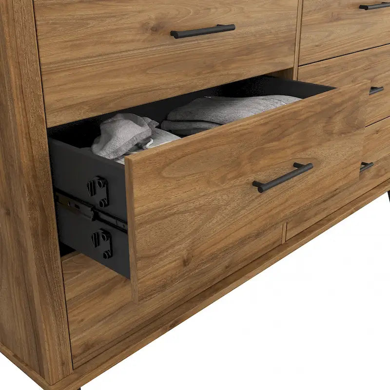 Transitional Grain-textured Grey Dresser