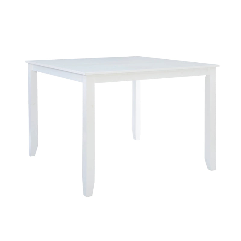White Square Counter Height Dining Table, Acacia Wood, Seats 4, 48x48x36