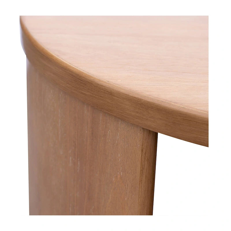 Round Wood Coffee Table with Fixed Shelf, Rubberwood Veneer, 36 Dia x 18H