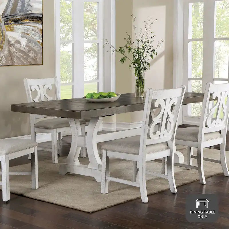 Rustic Expandable Dining Table, Pedestal Base, Seats 6-8, Two Color Options
