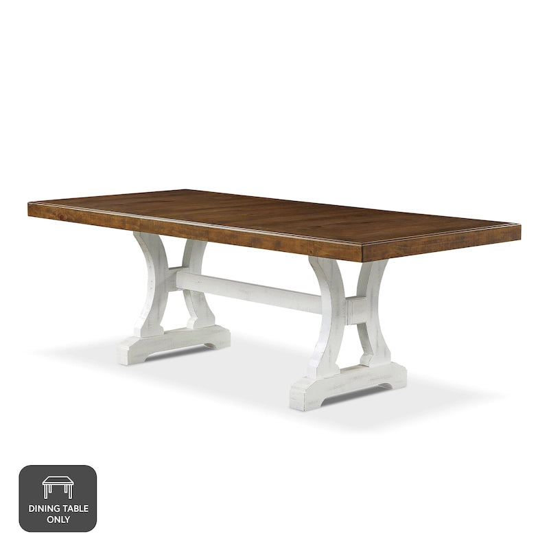 Rustic Expandable Dining Table, Pedestal Base, Seats 6-8, Two Color Options