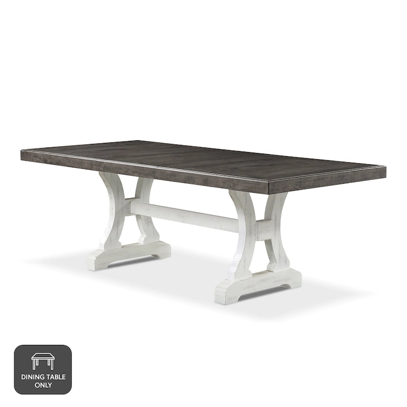 Rustic Expandable Dining Table, Pedestal Base, Seats 6-8, Two Color Options