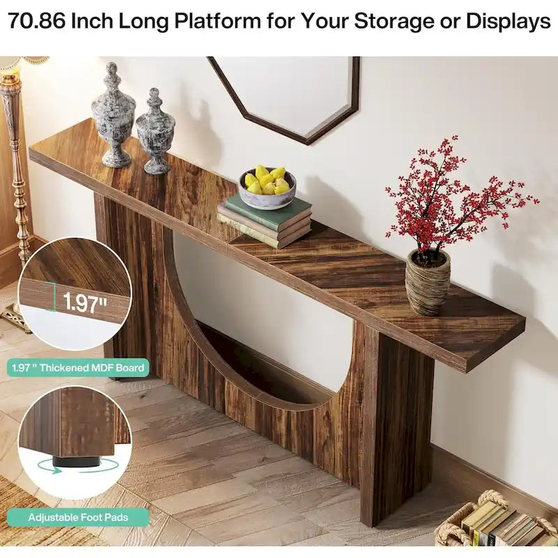 Extra Long Farmhouse Console Table, Vintage Entryway Foyer Table, Wooden Hallway Accent Table