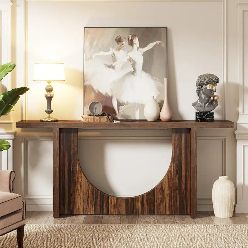 Extra Long Farmhouse Console Table, Vintage Entryway Foyer Table, Wooden Hallway Accent Table