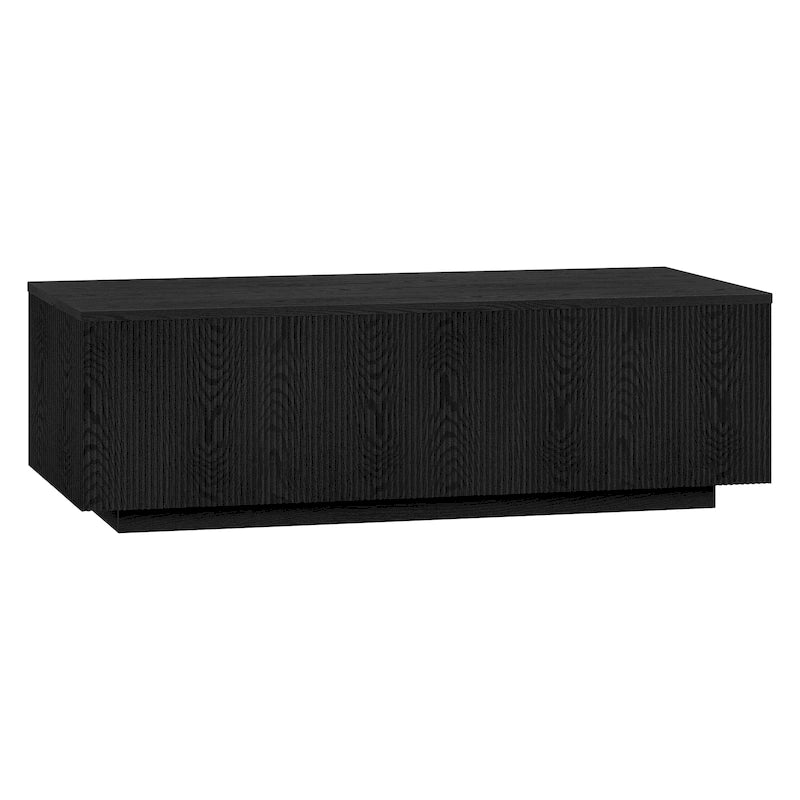 47.5-Inch Rectangular Coffee Table, Plinth Base, Wood-Look MDF Finish