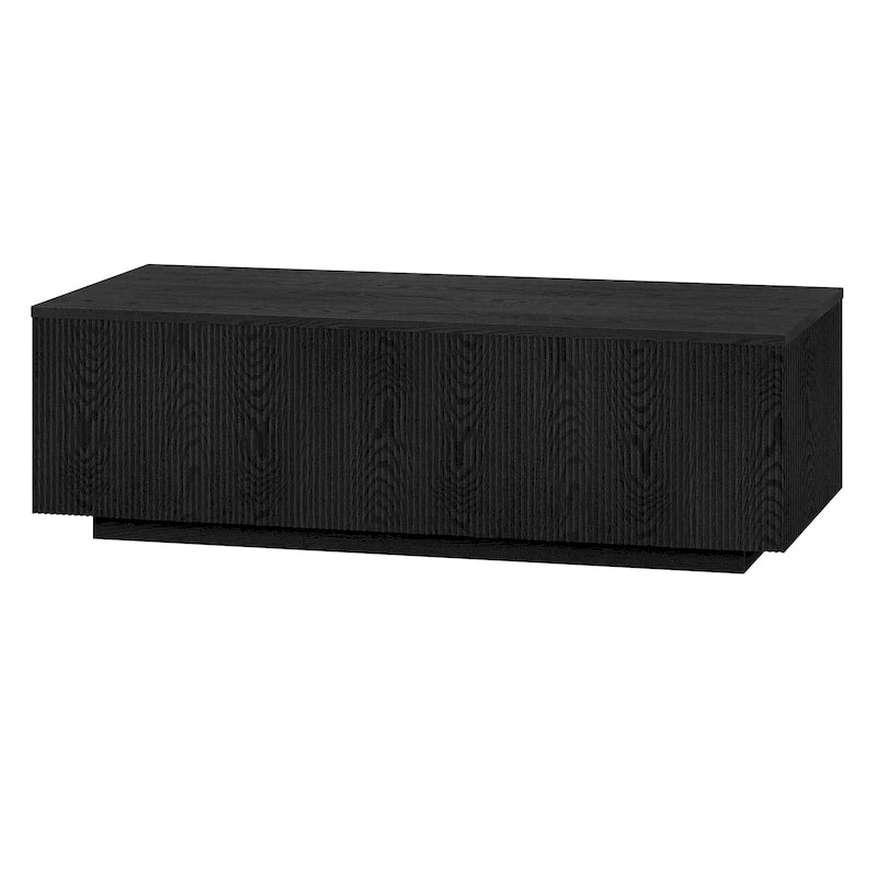 47.5-Inch Rectangular Coffee Table, Plinth Base, Wood-Look MDF Finish