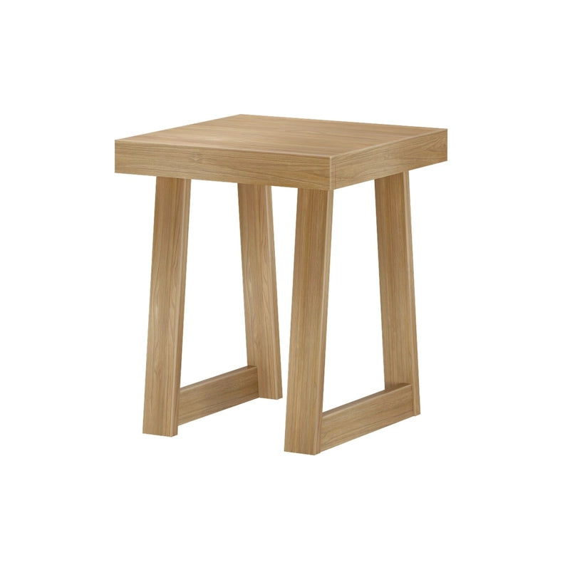 Solid Pine Wood Square End Table with Shelf, 20.25 x 20.25 x 24 Inches