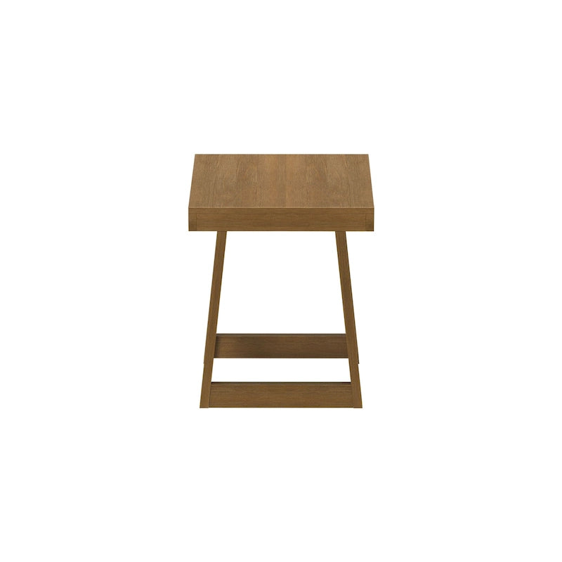 Solid Pine Wood Square End Table with Shelf, 20.25 x 20.25 x 24 Inches