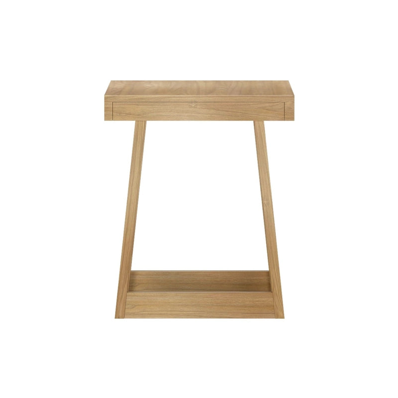Solid Pine Wood Square End Table with Shelf, 20.25 x 20.25 x 24 Inches