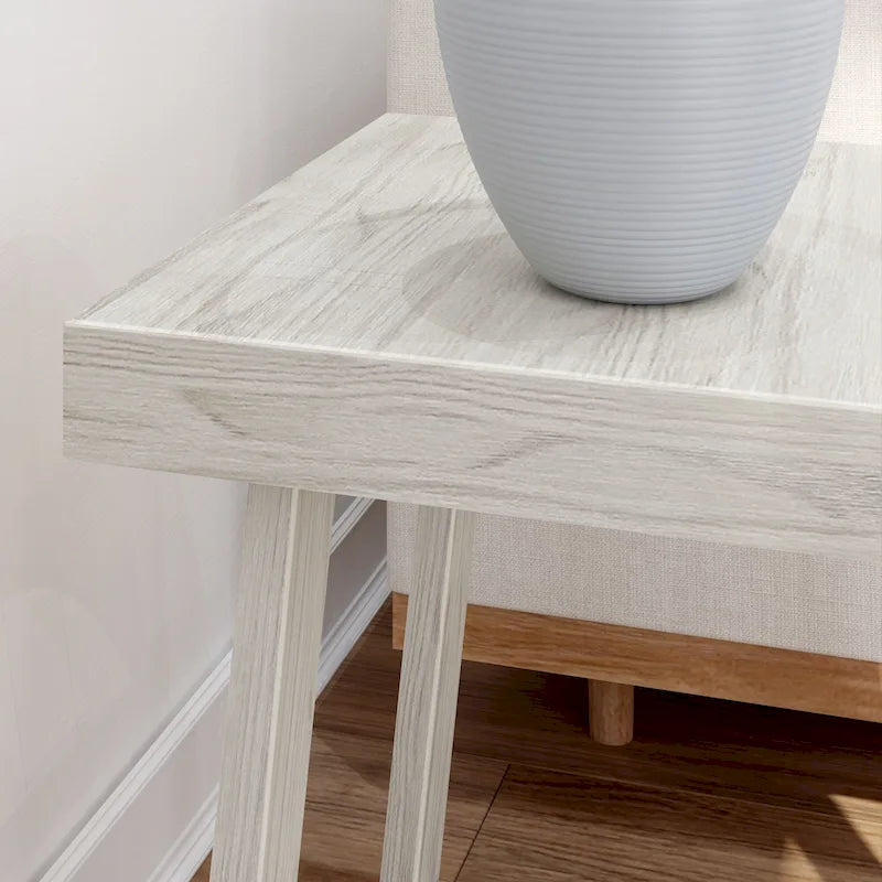 Solid Pine Wood Square End Table with Shelf, 20.25 x 20.25 x 24 Inches