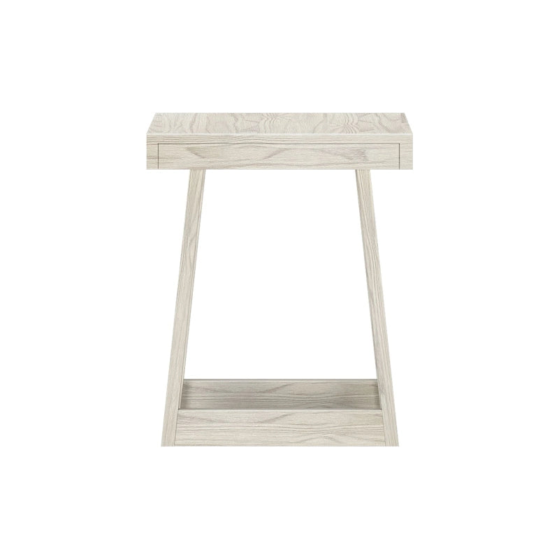 Solid Pine Wood Square End Table with Shelf, 20.25 x 20.25 x 24 Inches
