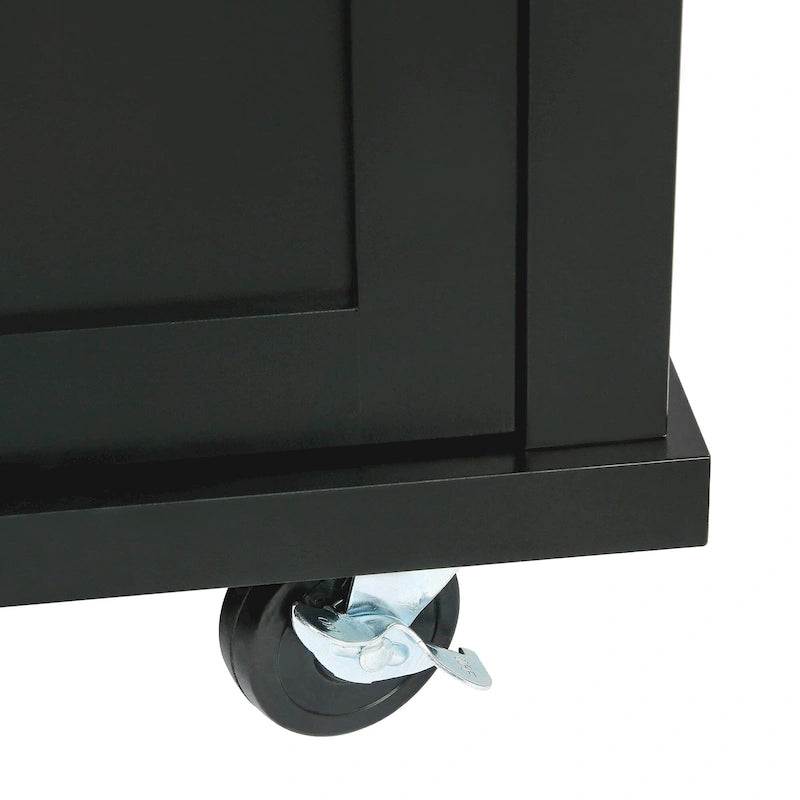 Kitchen Island Cart with Solid Wood Top and Locking Wheels