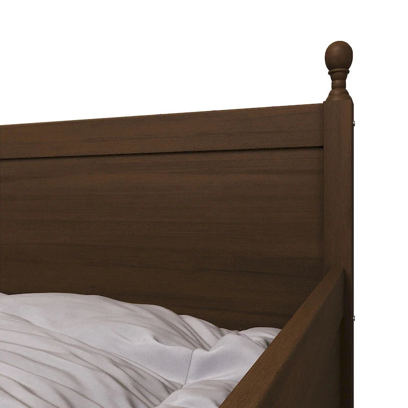 Twin Daybed with Pull-Out Trundle, Solid Rubberwood, 5 Color Options