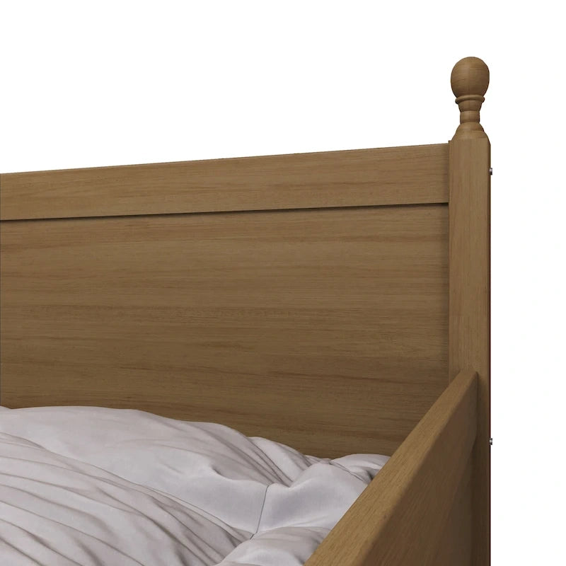 Twin Daybed with Pull-Out Trundle, Solid Rubberwood, 5 Color Options