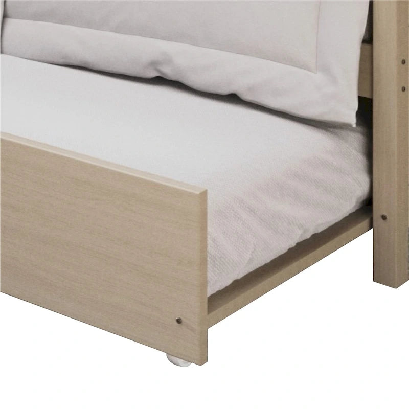 Twin Daybed with Pull-Out Trundle, Solid Rubberwood, 5 Color Options