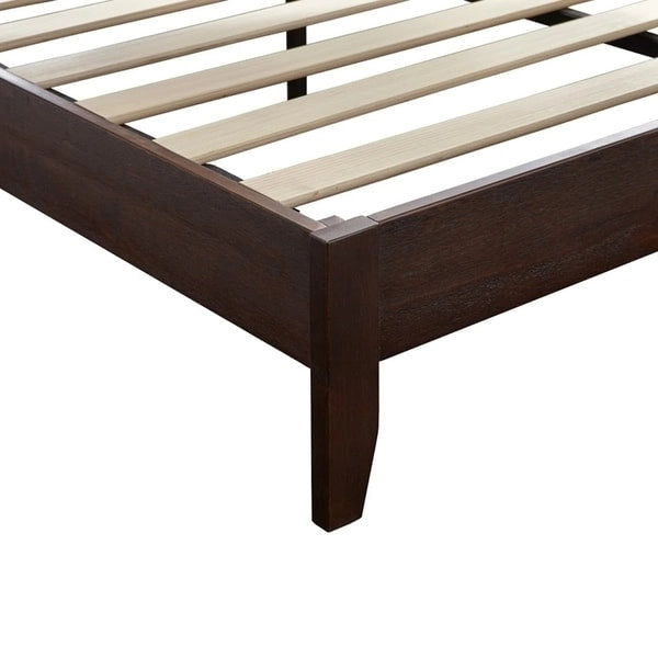 Pine Wood Platform Bed with Tapered Legs, Twin and Queen, 3 Finishes