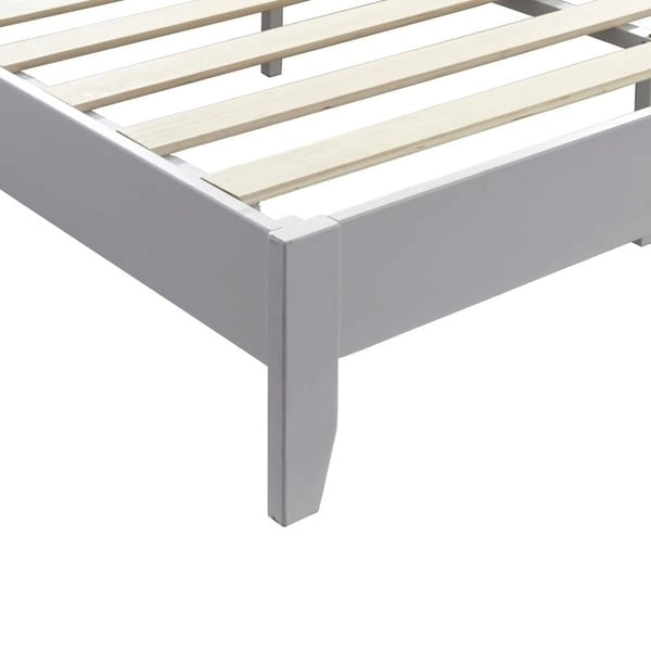Pine Wood Platform Bed with Tapered Legs, Twin and Queen, 3 Finishes