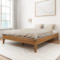 Solid Wood Queen Platform Bed, Non-Toxic Finish, 750 lb Capacity, No Box Spring