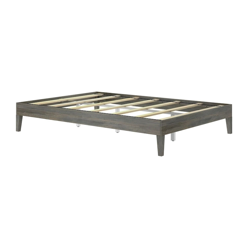 Solid Wood Queen Platform Bed, Non-Toxic Finish, 750 lb Capacity, No Box Spring