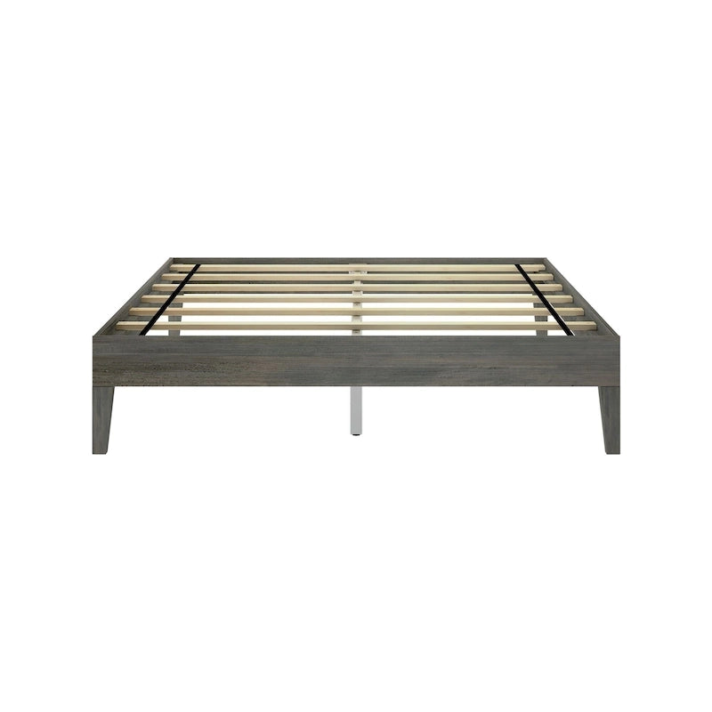 Solid Wood Queen Platform Bed, Non-Toxic Finish, 750 lb Capacity, No Box Spring