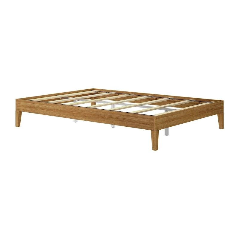 Solid Wood Queen Platform Bed, Non-Toxic Finish, 750 lb Capacity, No Box Spring