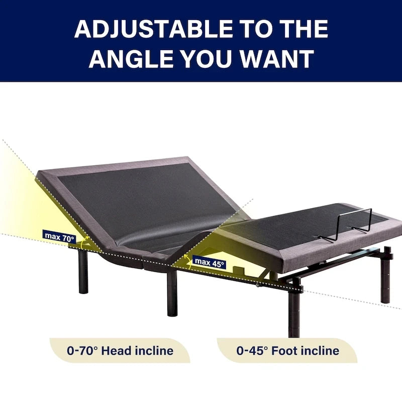 Adjustable Bed Frame for Storage Beds, Zero G, USB Charging Station, Wireless Remote Head and Foot Incline