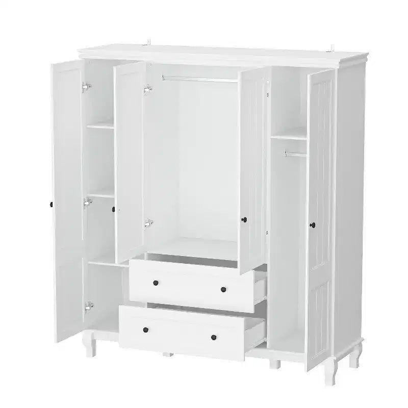 Armoire-penderie en MDF avec 2 tiroirs et tringle à vêtements 160 cm (l) x 180 cm (h)