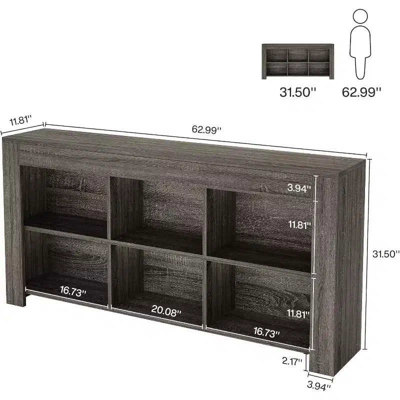 Console en panneaux de particules avec 6 cubes de rangement 160 cm (L)