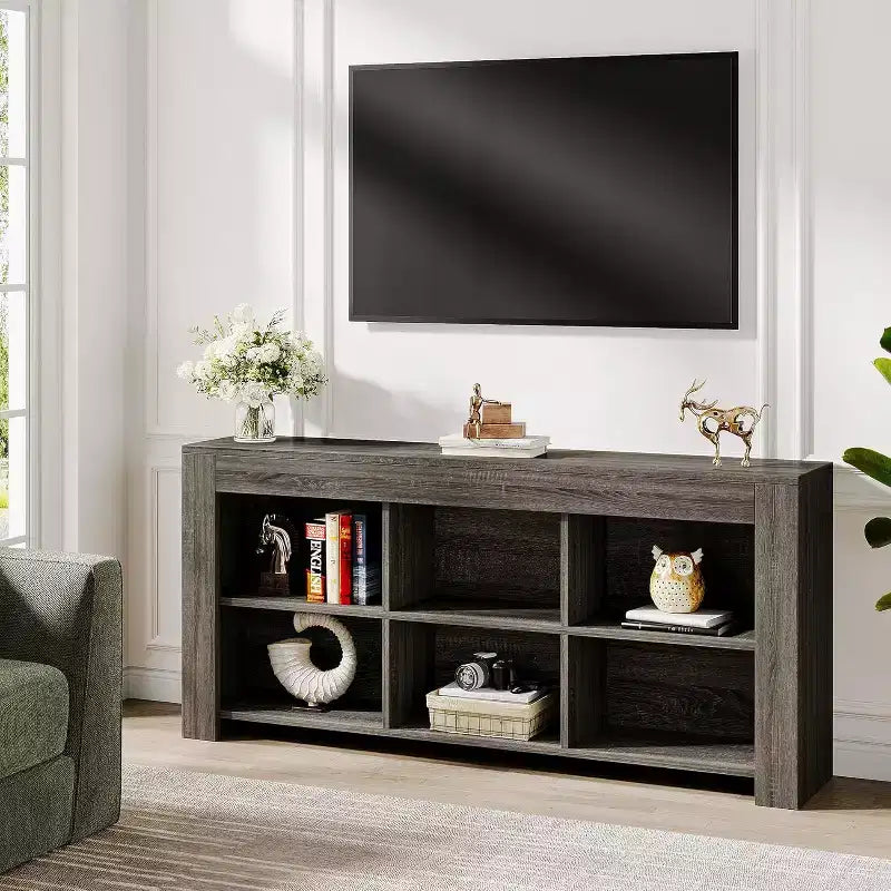 Console en panneaux de particules avec 6 cubes de rangement 160 cm (L)