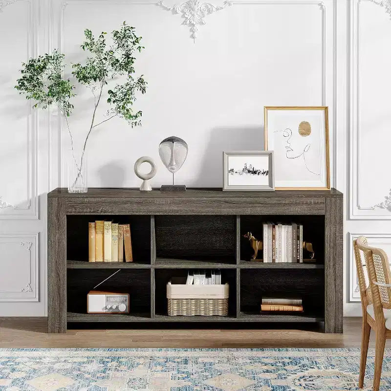 Console en panneaux de particules avec 6 cubes de rangement 160 cm (L)