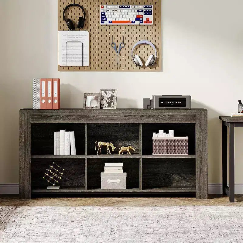 Console en panneaux de particules avec 6 cubes de rangement 160 cm (L)