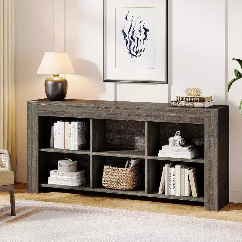 Console en panneaux de particules avec 6 cubes de rangement 160 cm (L)