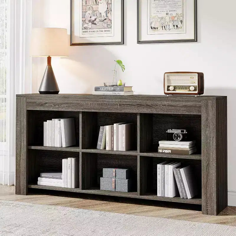 Console en panneaux de particules avec 6 cubes de rangement 160 cm (L)