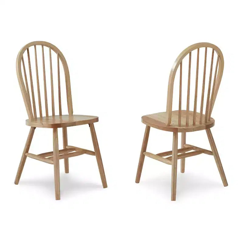 Chaise de salle à manger sans accoudoirs à dossier à barreaux en bois d'hévéa H 95,25 x L 44,45 cm