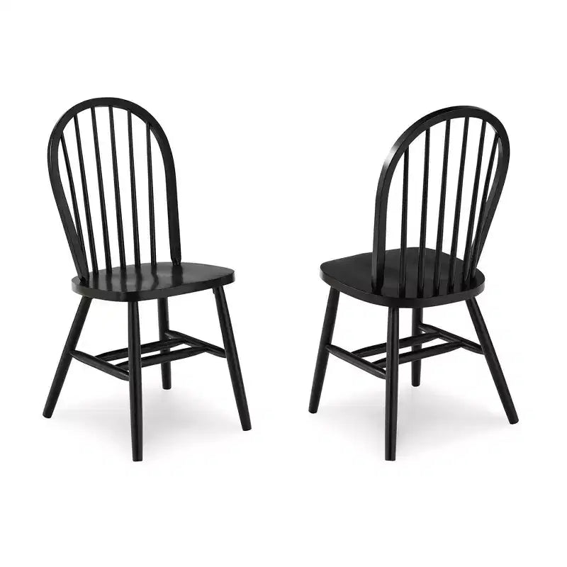 Chaise de salle à manger sans accoudoirs à dossier à barreaux en bois d'hévéa H 95,25 x L 44,45 cm