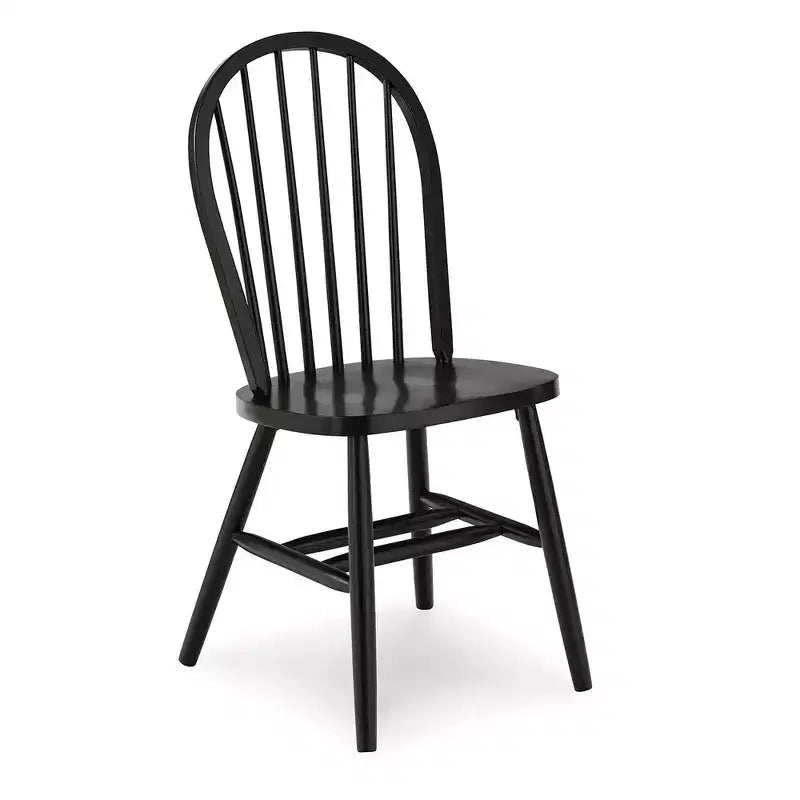 Chaise de salle à manger sans accoudoirs à dossier à barreaux en bois d'hévéa H 95,25 x L 44,45 cm
