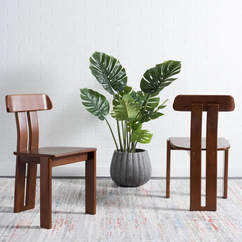 Mid-Century Retro Wood Dining Chair, Tripod Base, 19W x 19D x 32H Inches