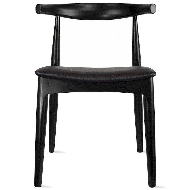Natural Solid Wood Dining Elbow Chairs With PU Leather or Beige Fabric Cushion Seat And Oak Frame