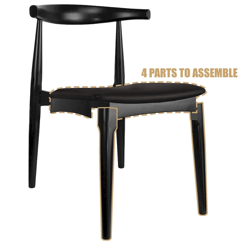 Natural Solid Wood Dining Elbow Chairs With PU Leather or Beige Fabric Cushion Seat And Oak Frame