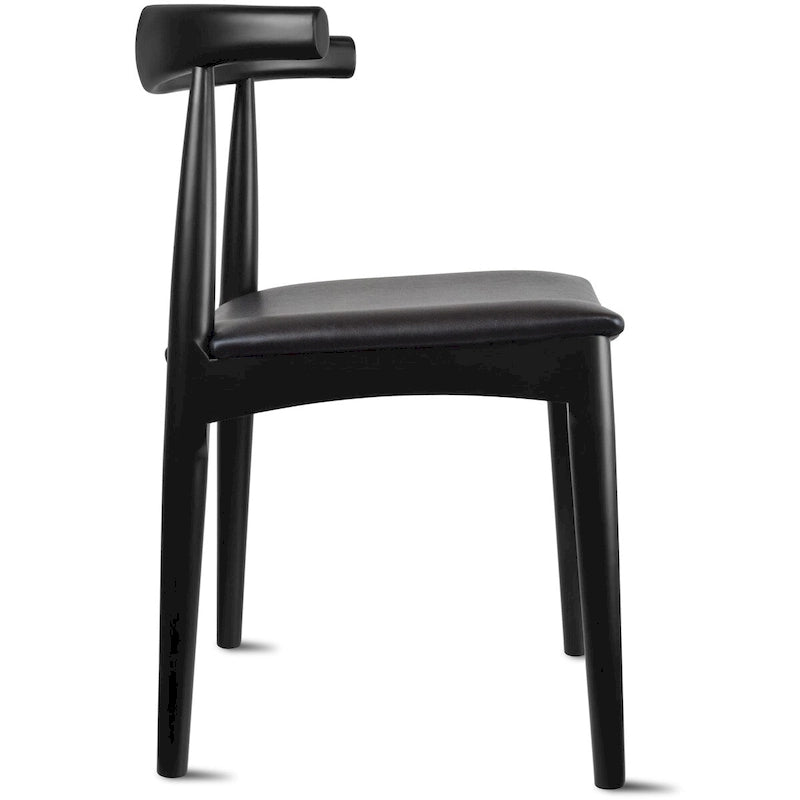 Natural Solid Wood Dining Elbow Chairs With PU Leather or Beige Fabric Cushion Seat And Oak Frame